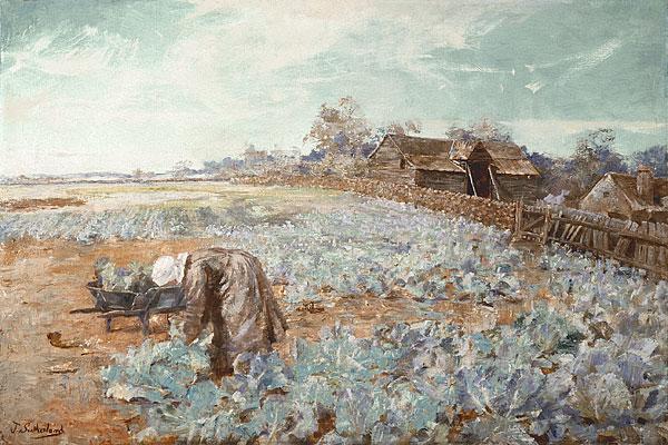 Jane Sutherland A Cabbage Garden oil painting picture